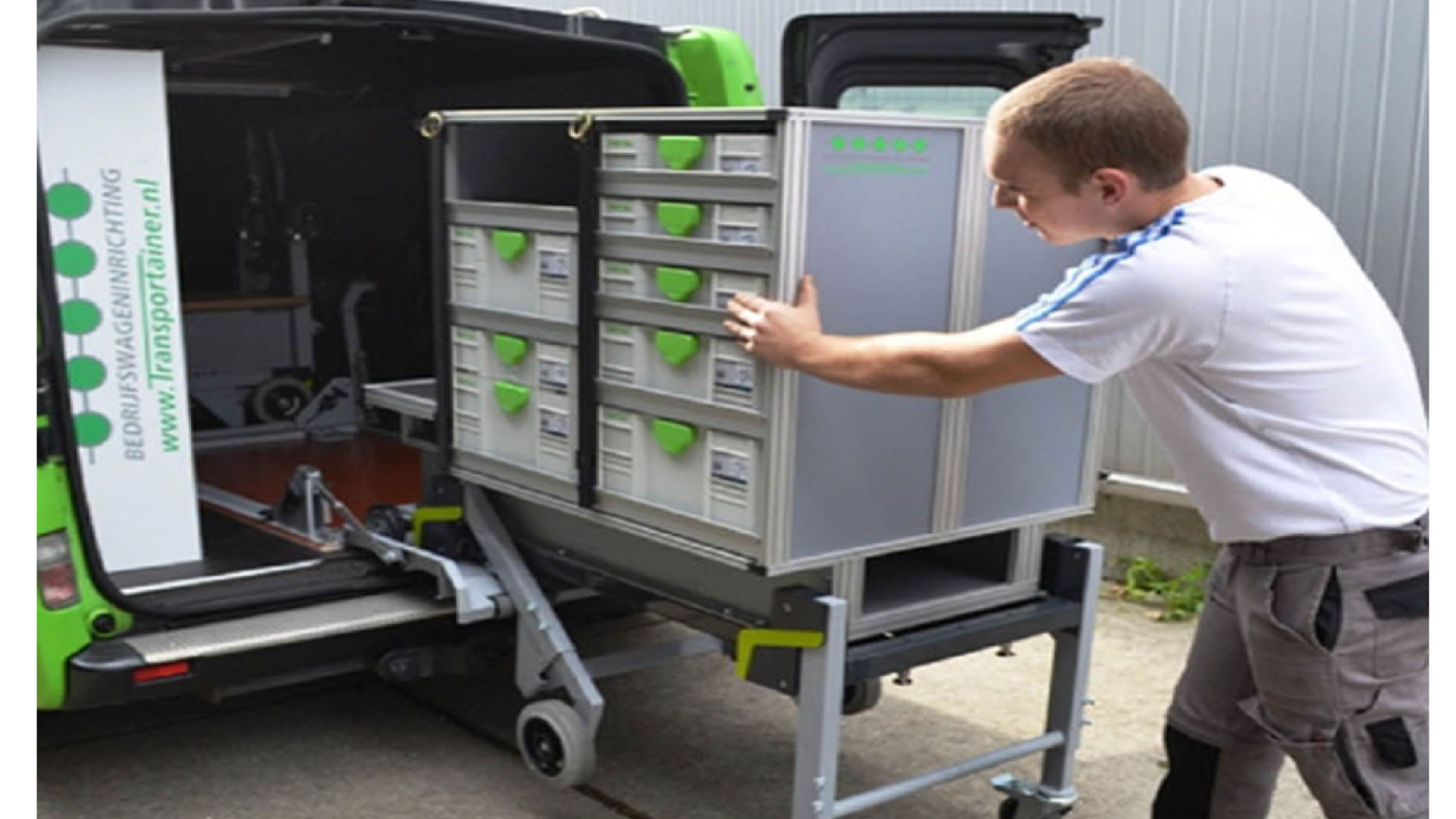 Van sliding tool storage system